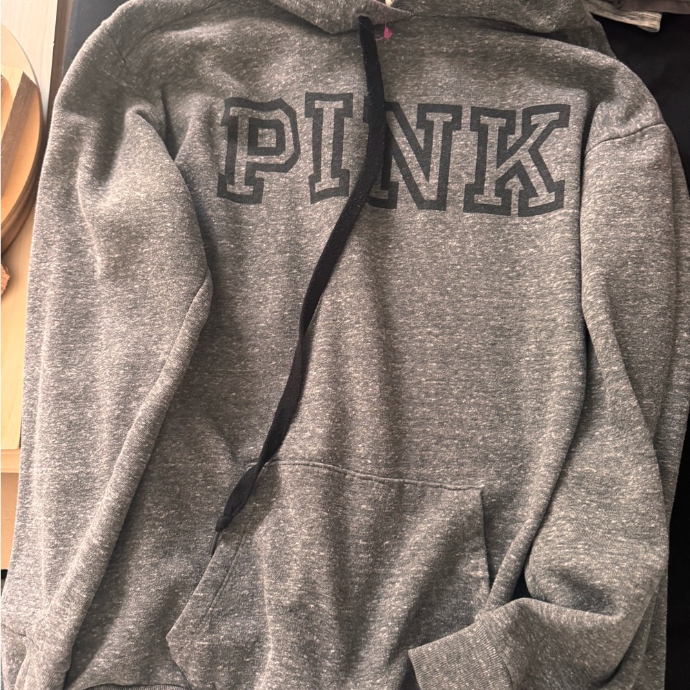Gray PINK Hoodie